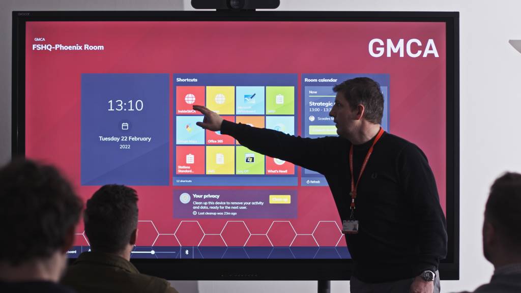 Launcher being used by GMCA on one of their interactive screens