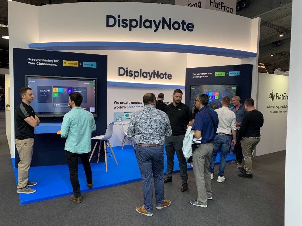 A busy first morning at the DisplayNote stand ISE 2022