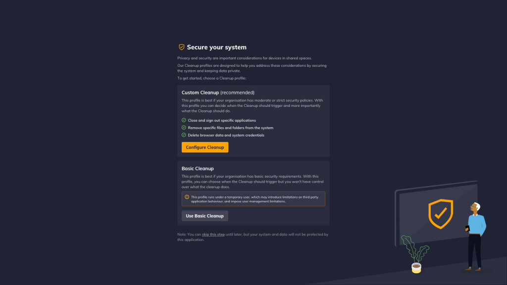 How to enable the new custom profile to security your system.