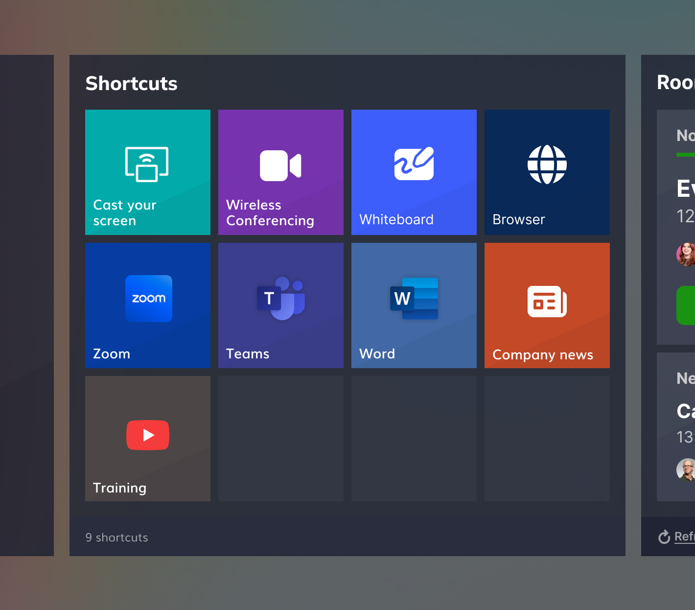 Launcher has a consistent interface with the same essential apps and tools in every room