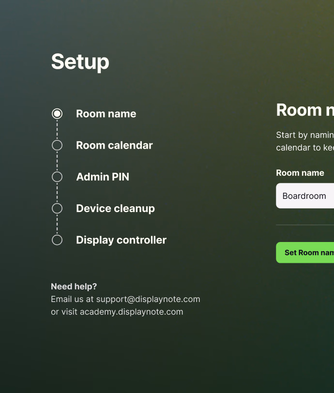 Launcher setup screen